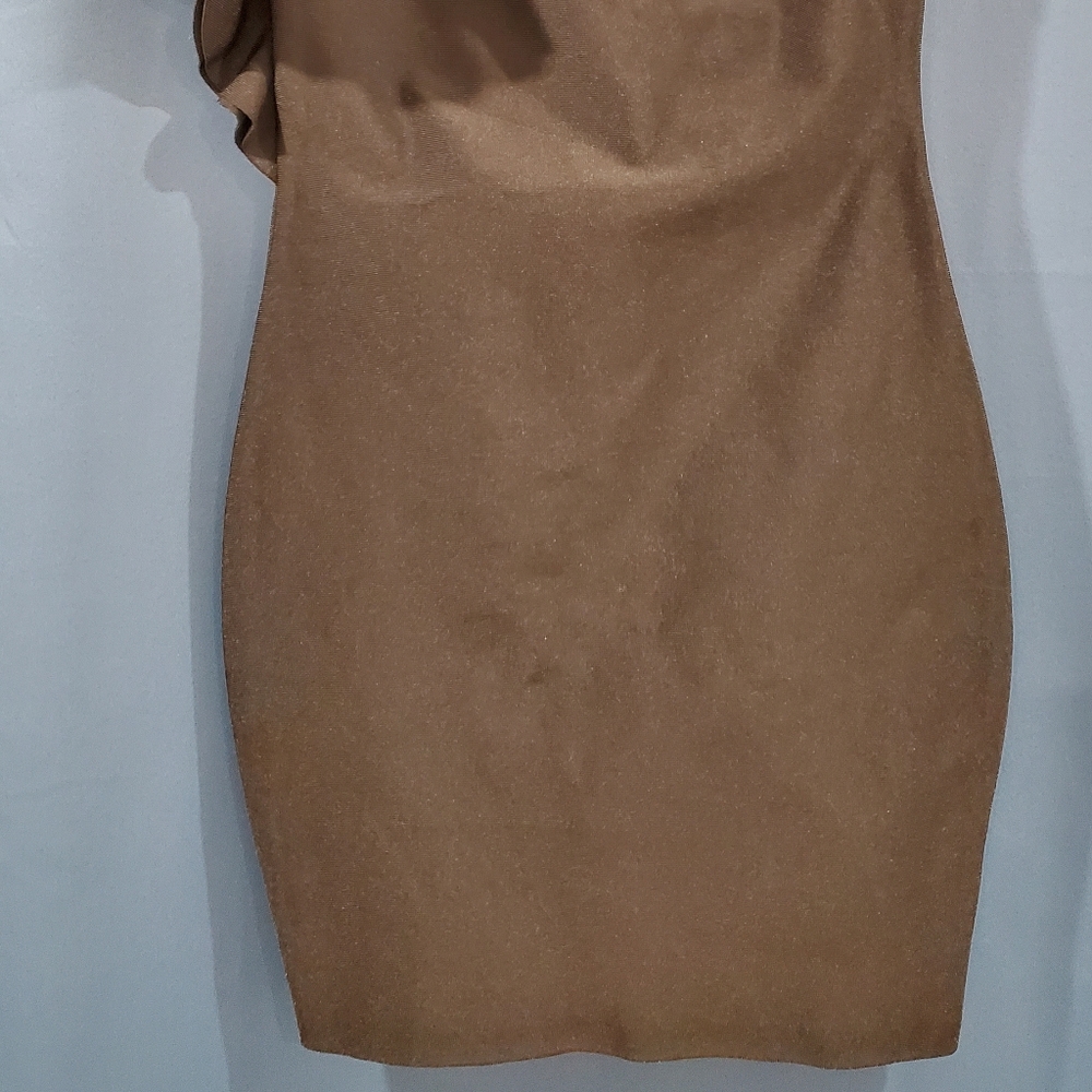 Bodycon / Bandage Midi Dress with Ruffles - Picture 2 of 6